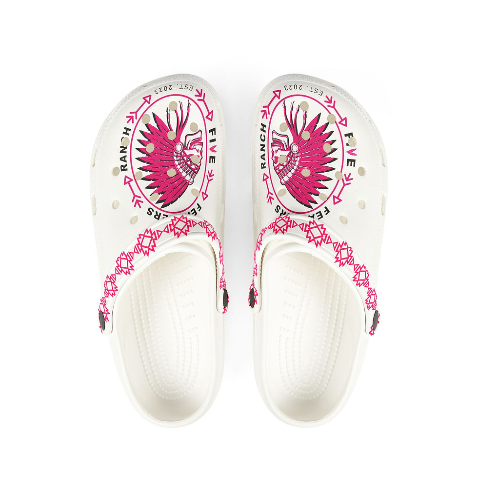 FFR Pink Indian Warrior Logo Ranch "GATERS" White