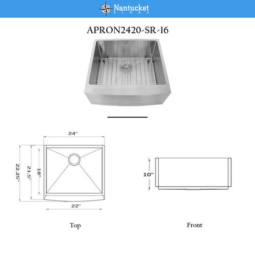 APRON2420-SR-16 | Nantucket Sinks USA