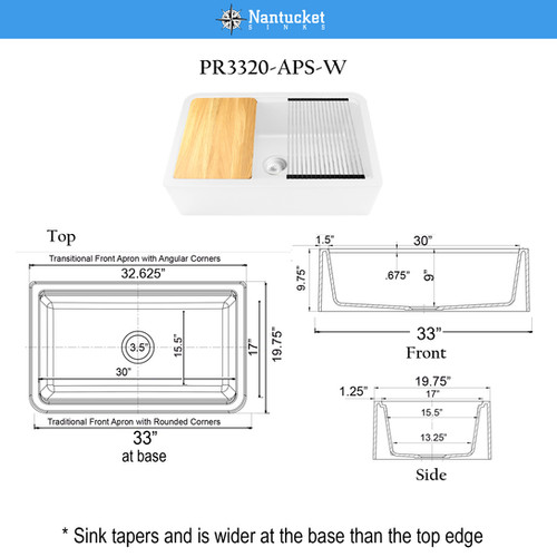PR3320-APS-W | Nantucket Sinks USA