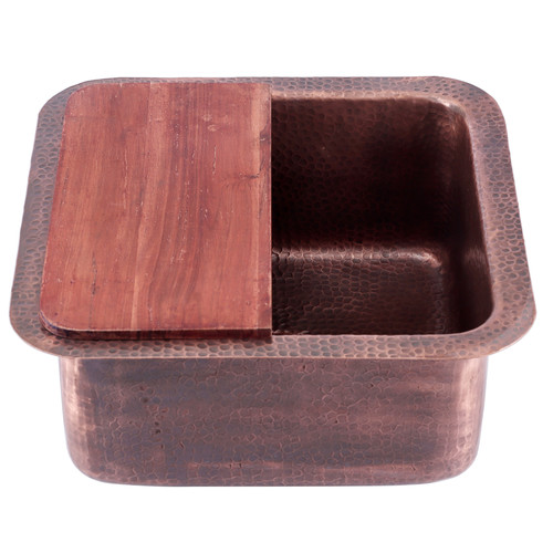 SQRC-7PS | hammered copper square dualmount bar sink
