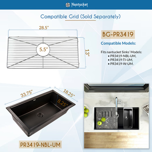 Large Single Bowl Prep Station Undermount Granite Composite Nano Black