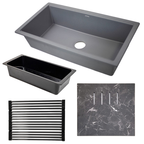 PR3419-TI-UM: Large Single Bowl Granite Composite Sink with