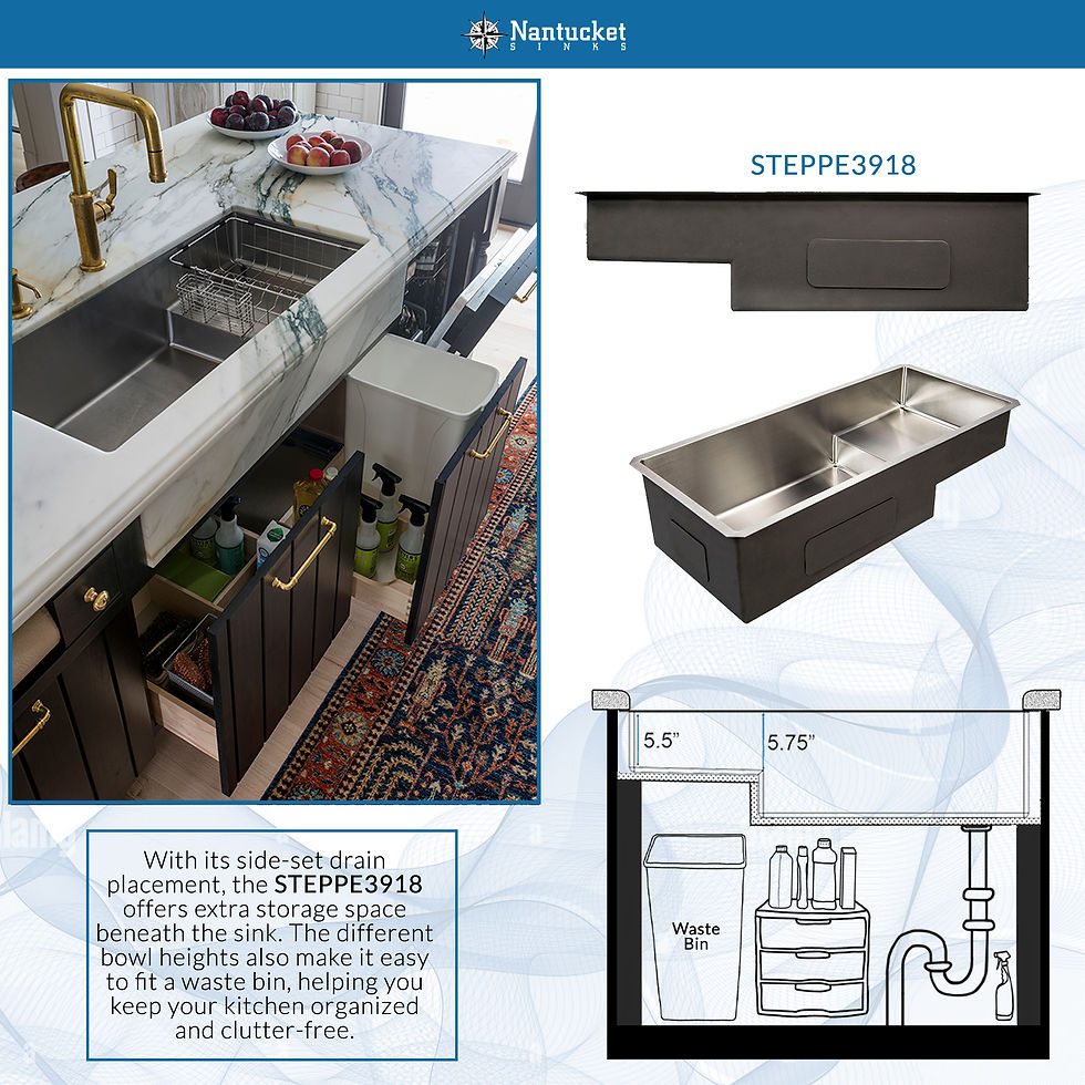 Thumbnail: Nantucket Sinks x Studio Dearborn STEPPE3918 Pro Series Stainless Sink