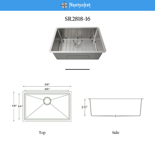 SR2818-16 | Nantucket Sinks USA