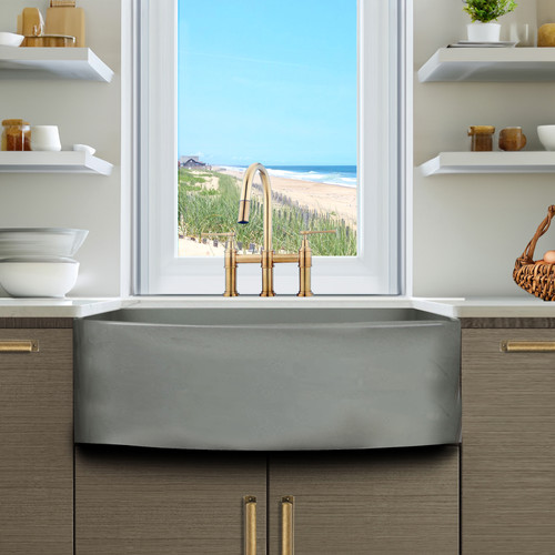 33-Inch Nantucket Sinks FCFS3320CA-C: Curved Apron Front Fireclay Sink