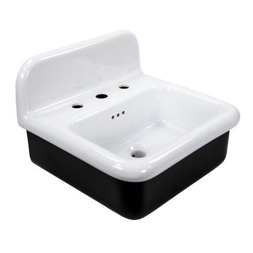NS-VCDM20-BLK | Nantucket Sinks Victorian Era Black Bathroom Sink