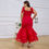 Thumbnail: Plus Size Red Elegant Sleeveless Dress