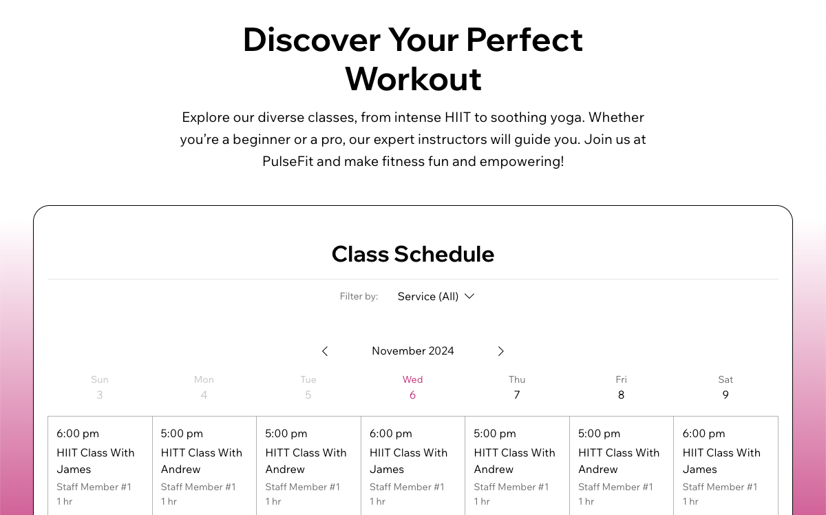 Class Schedule