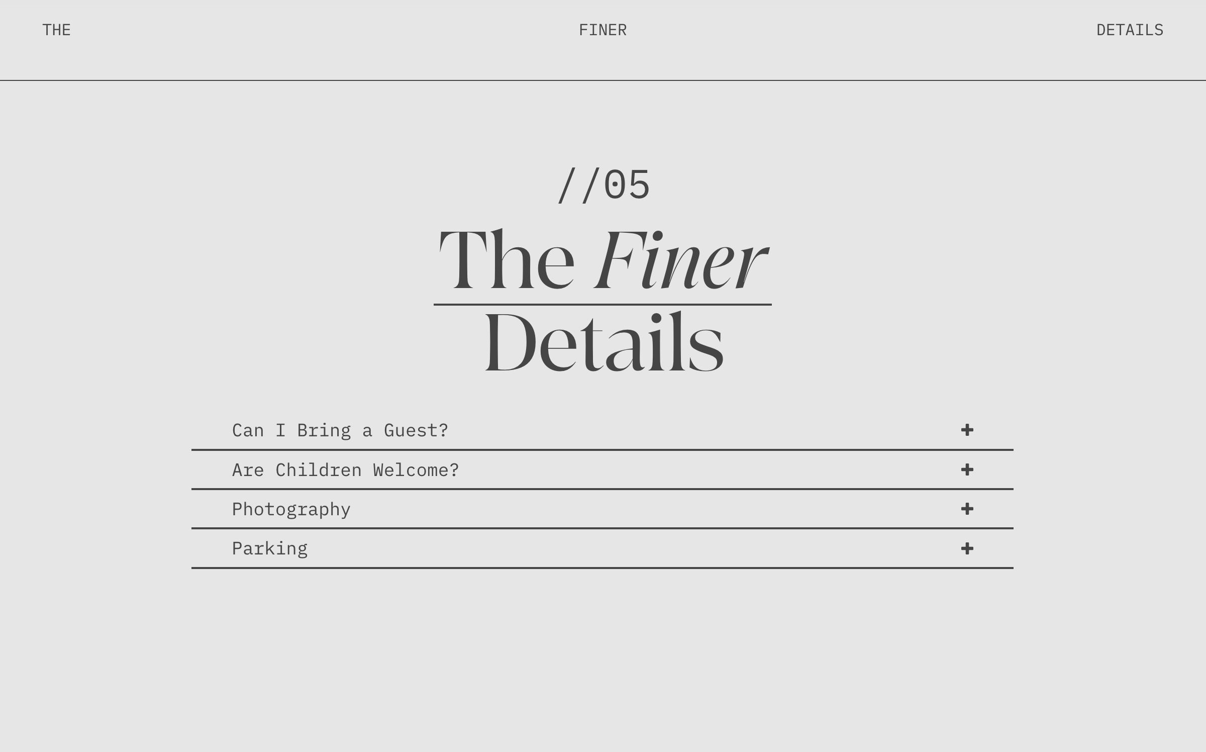 The Finer Details