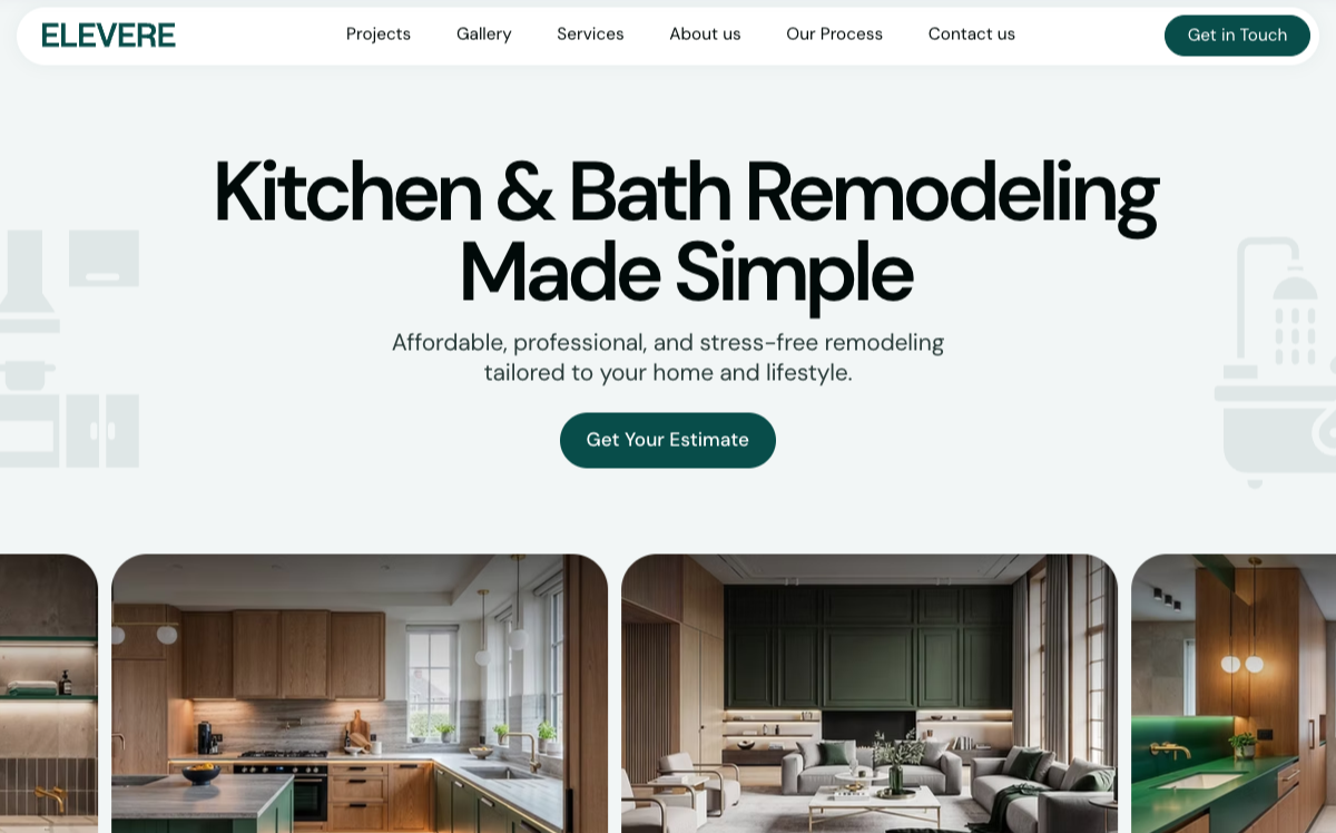Kitchen & Bath website design by PrimeBuild