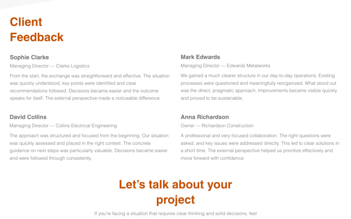 Client Feedback
