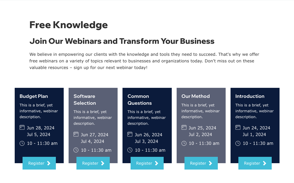 Webinars