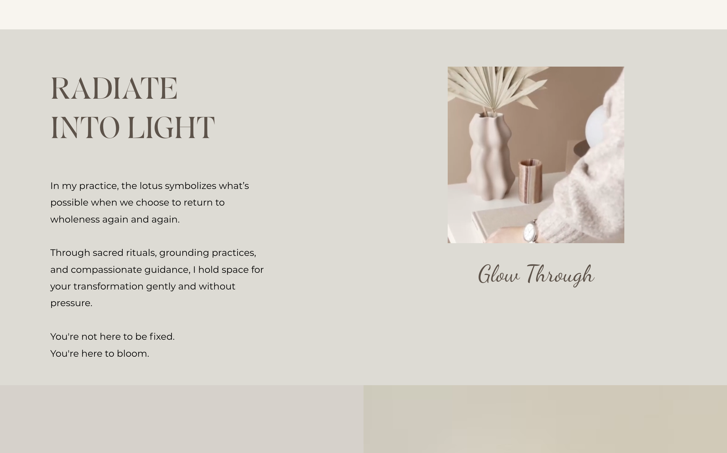 RADIATE INTO LIGHT