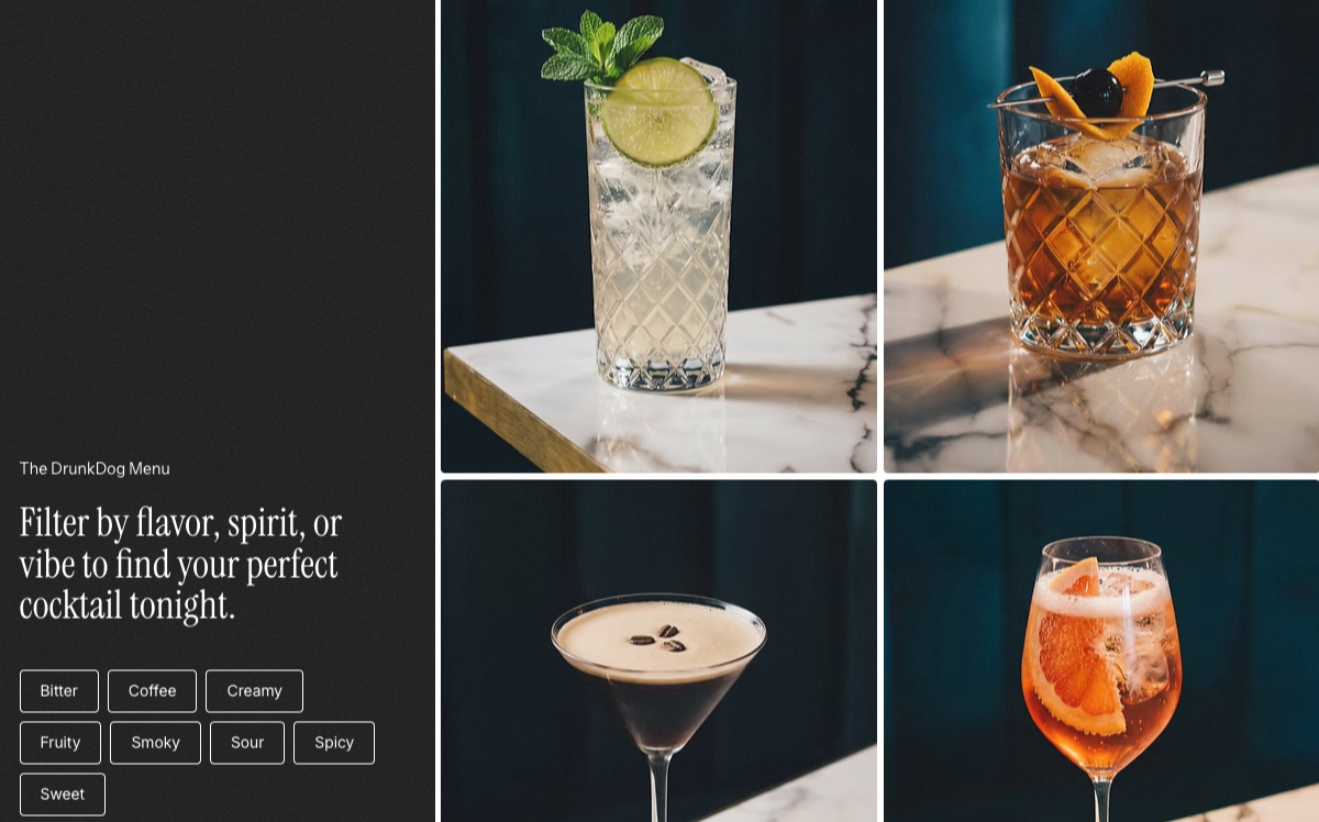 our menus