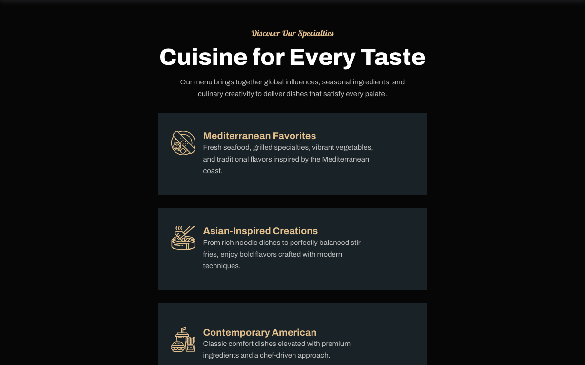 Our Specialties