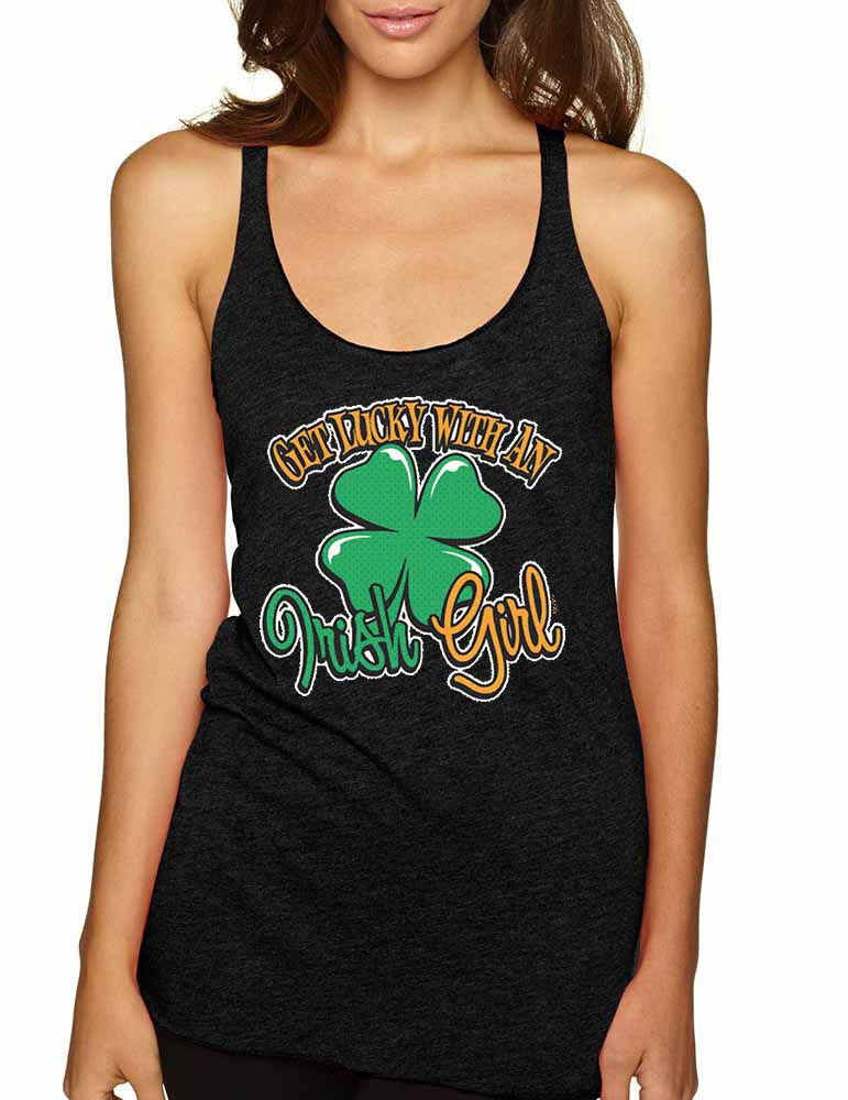 Women's Tank Top Get Lucky with an Irish Girl St Patrick's Day Shamrock