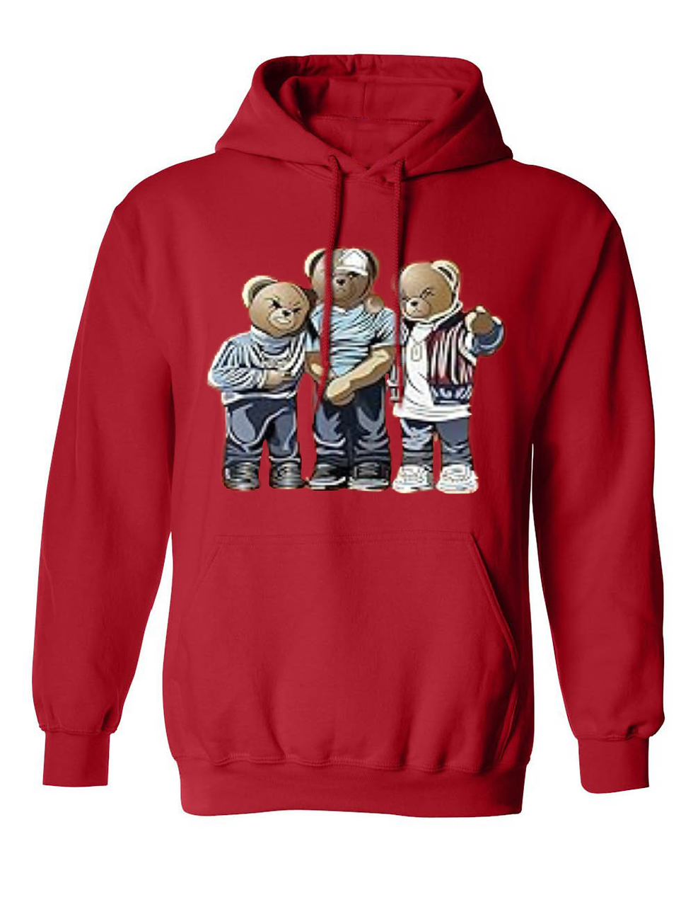 Adult Hoodie Bears Funny Graphic Hooded Cool Novelty Casual Sweatshirt