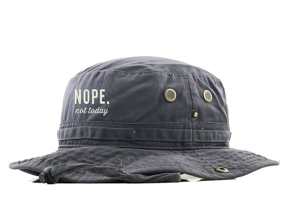 Nope Not Today Hat Sassy Boonie Embroidered Funny Summer Sun Hat