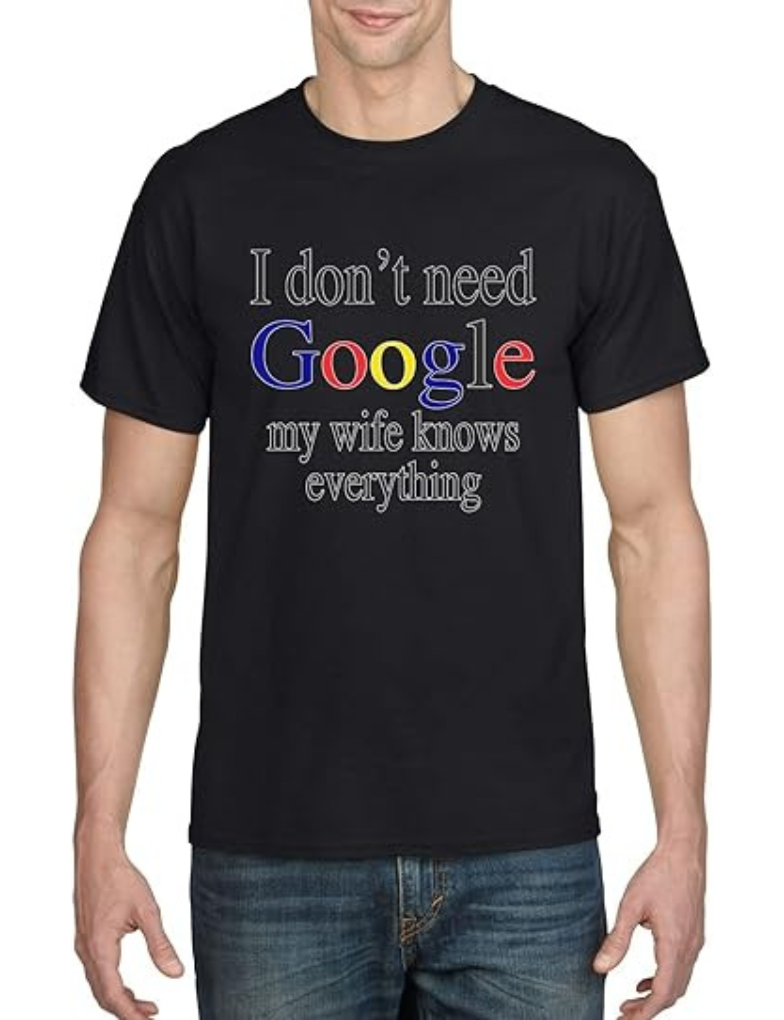 Men's T Shirt I Don't Need Google My Wife Know Everything Funny