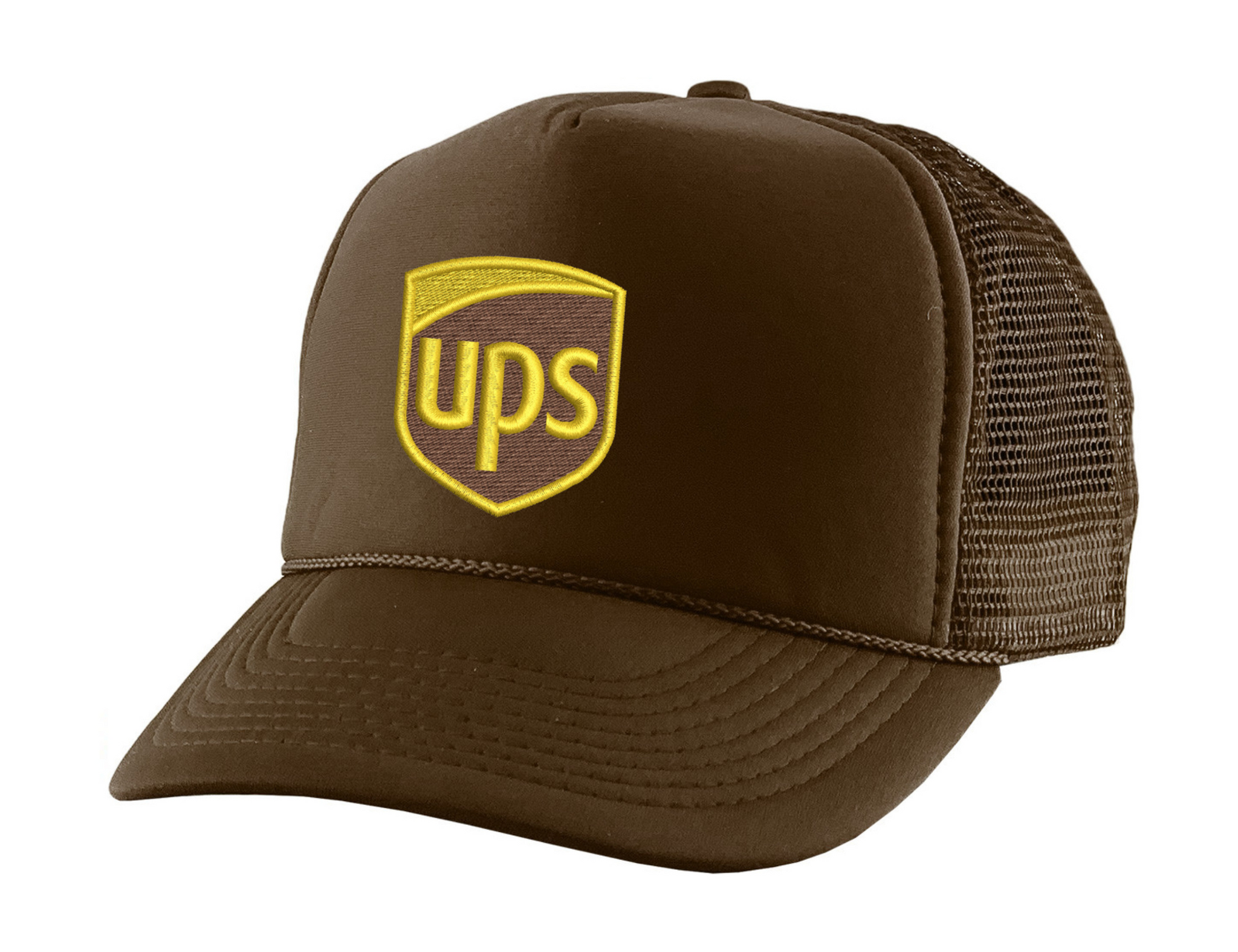 UPS Trucker Hat United Parcel Service Embroidered Brown Hat Adjustable Cap