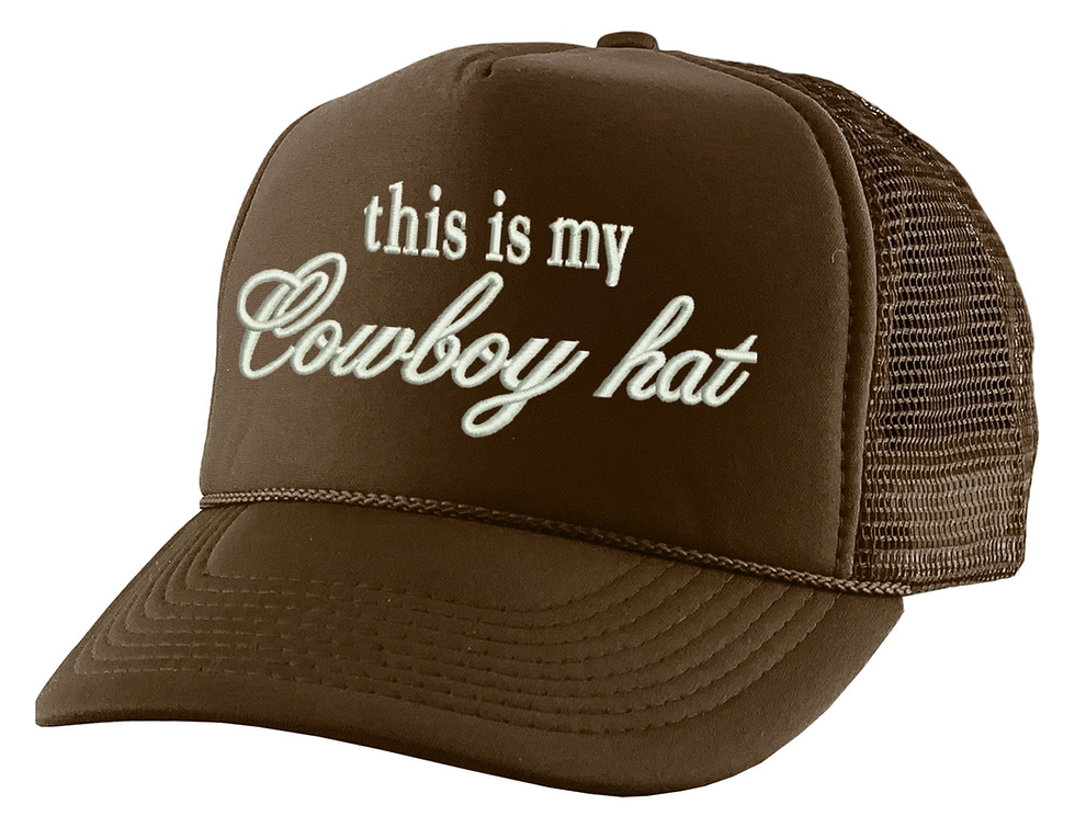 This Is My Cowboy Hat Embroidered Trucker Hat Funny Western Snapback Cap