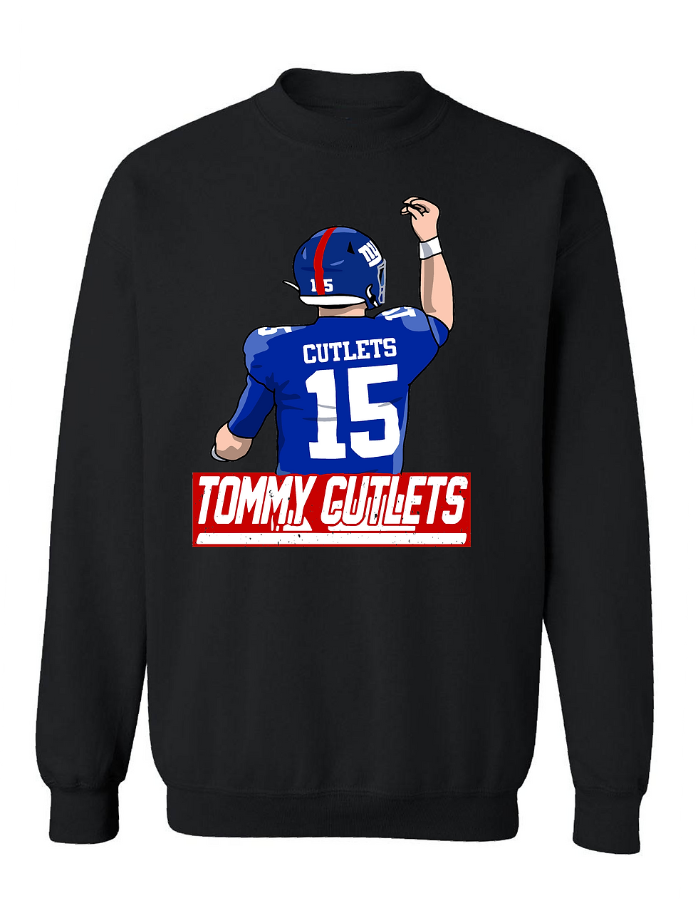 Adult Sweatshirt New York Cutlets Football Quarterback Italian Hand Gesture