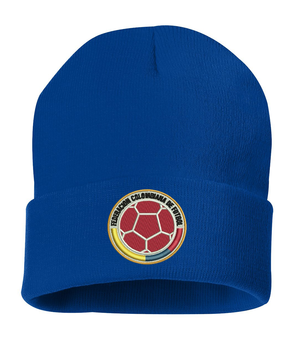 Colombia Soccer Beanie Embroidered Federacion Colombiana De Futbol Sport Winter