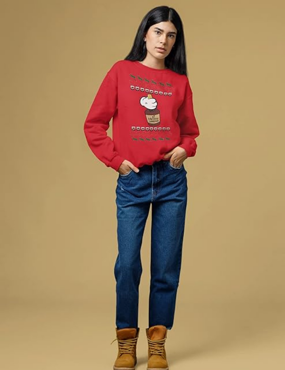 Adult Sweatshirt Henny Christmas Ugly Xmas Sweater Cozy