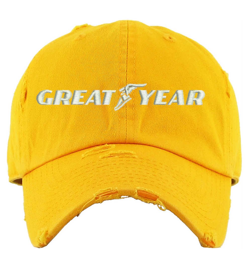 Yellow Great Year Dad Hat Embroidered Adjustable Cotton Cap