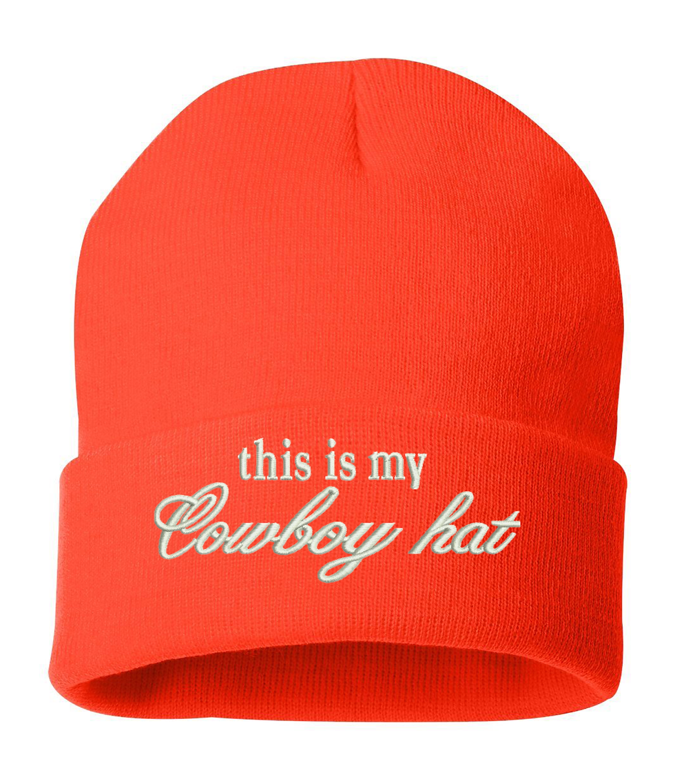 This Is My Cowboy Hat Beanie Hat Embroidered Funny Winter Cap