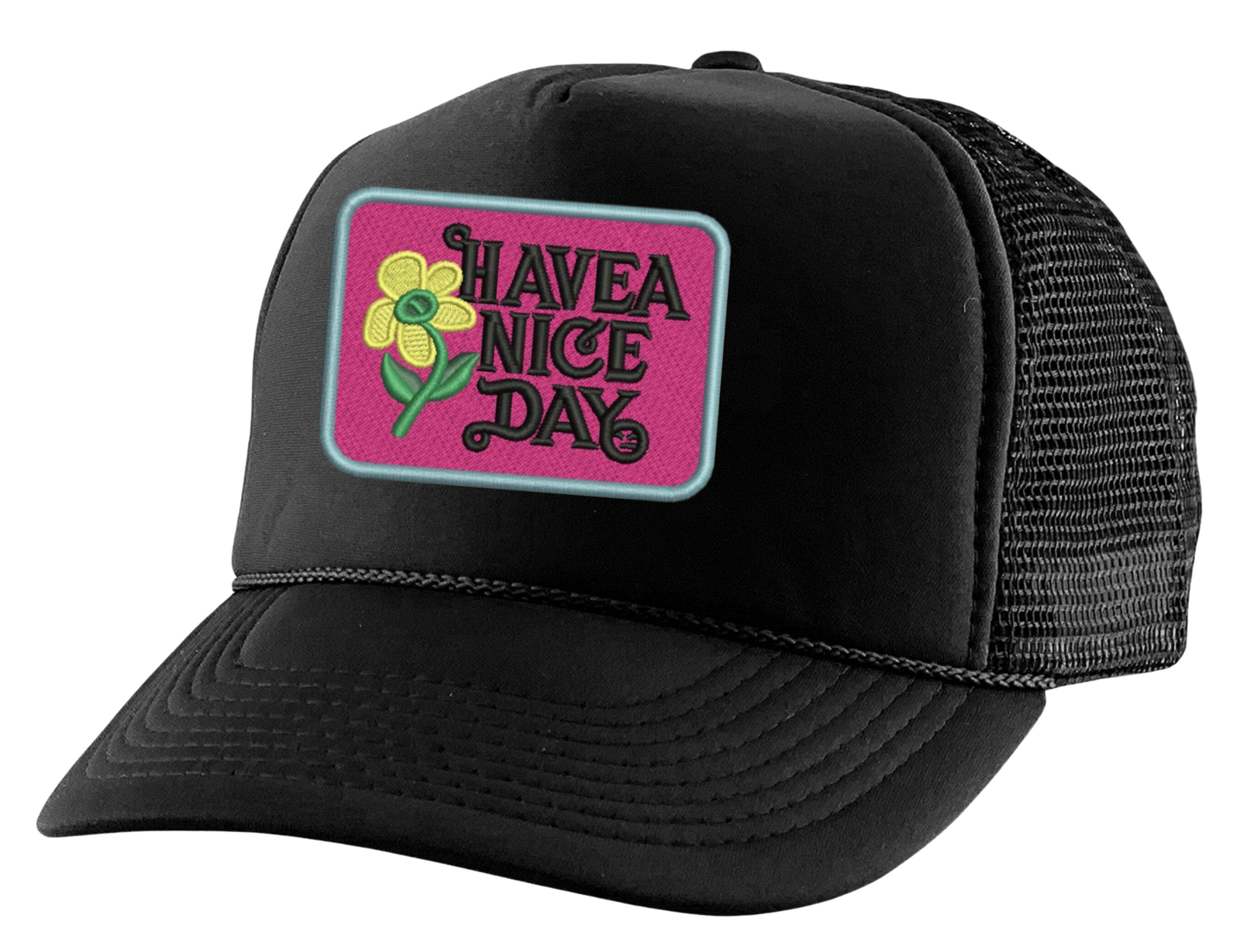 Have A Nice Day Trucker Hat Summer Graphic Cap Embroidered Sunflower Snapback