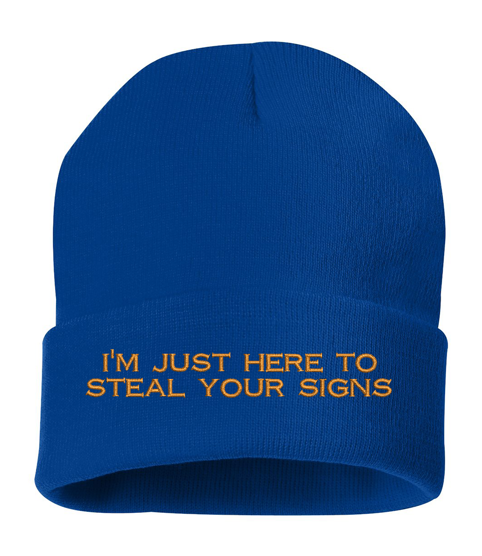 I'm Just Here to Steal Your Signs Hat Embroidered Beanie Winter Cap