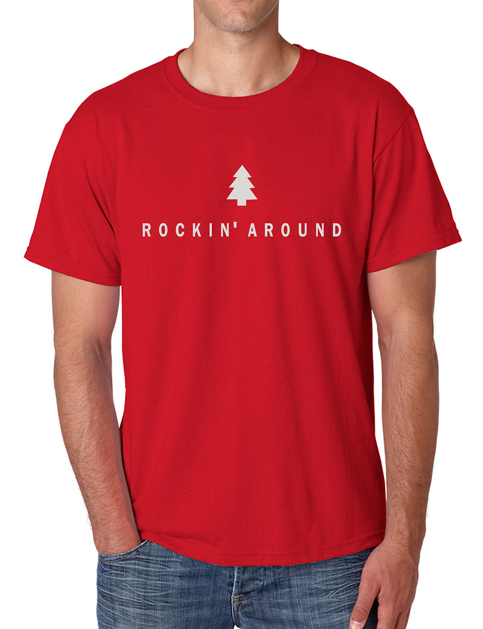 Christmas Tree Sweatshirt Rockin Around Ugly Xmas Men's Tee