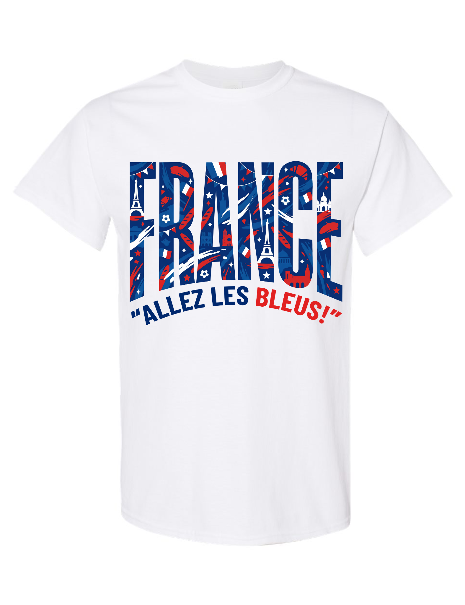 France Soccer Men's T Shirt 2026 Typographic Tee