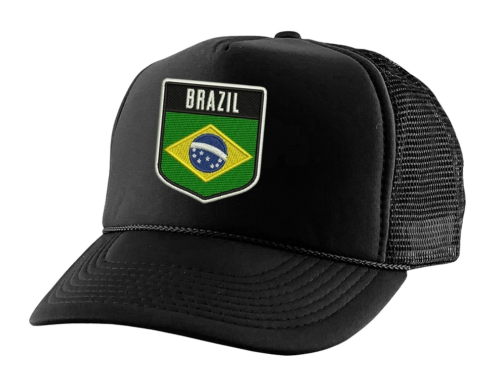 Brazil Flag Soccer World Cup Brazillian Embroidered Trucker Hat Adjustable Cap