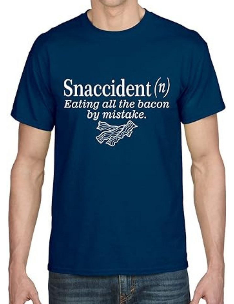 Men's T Shirt Snaccident Definition Bacon Lovers Food Snack Shirt