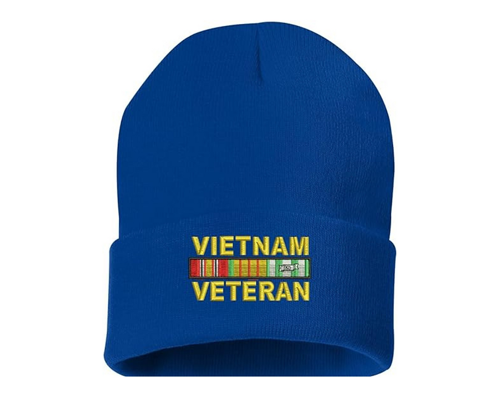 Vietnam Veteran Beanie Embroidered USA Soldier Hat Knit