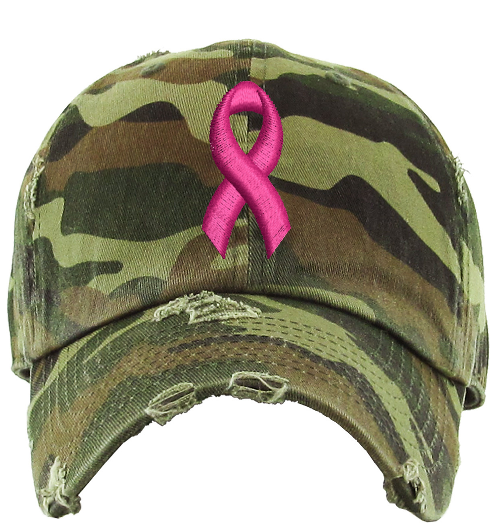Adult Dad Hat Pink Ribbon Breast Cancer Symbol Support Embroidery Hat