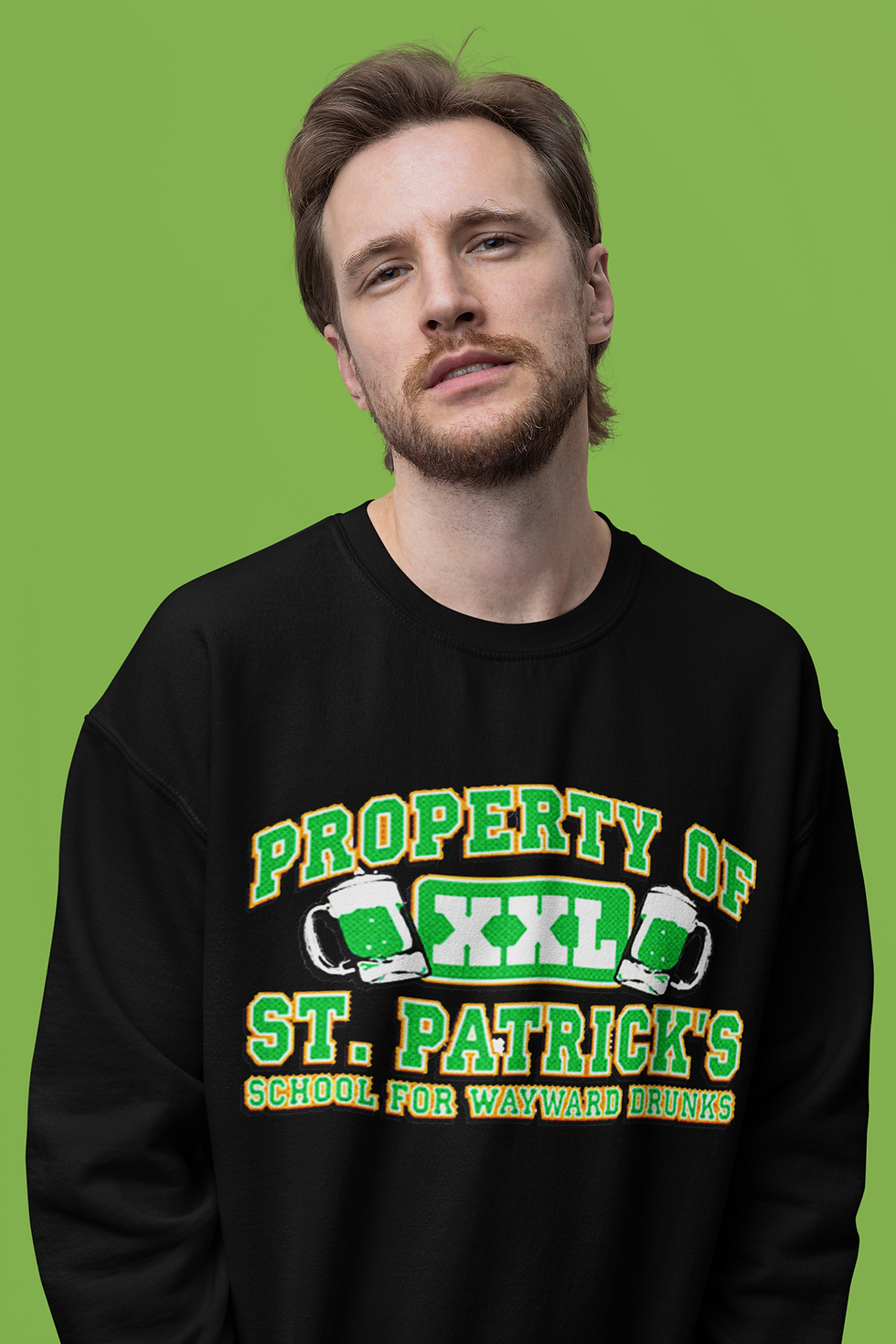 Adult Crewneck Sweatshirt Property Of St Patrick's Shamrock