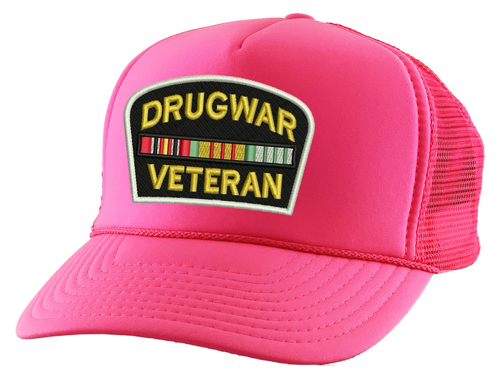 Drugwar Veteran Trucker Hat Embroidered Snapback Cap