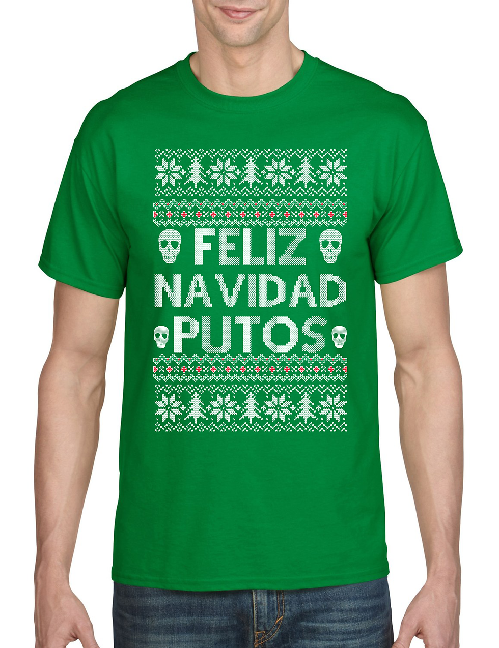 Feliz Navidad Putos Funny Mexican Ugly Christmas Men's Tshirt