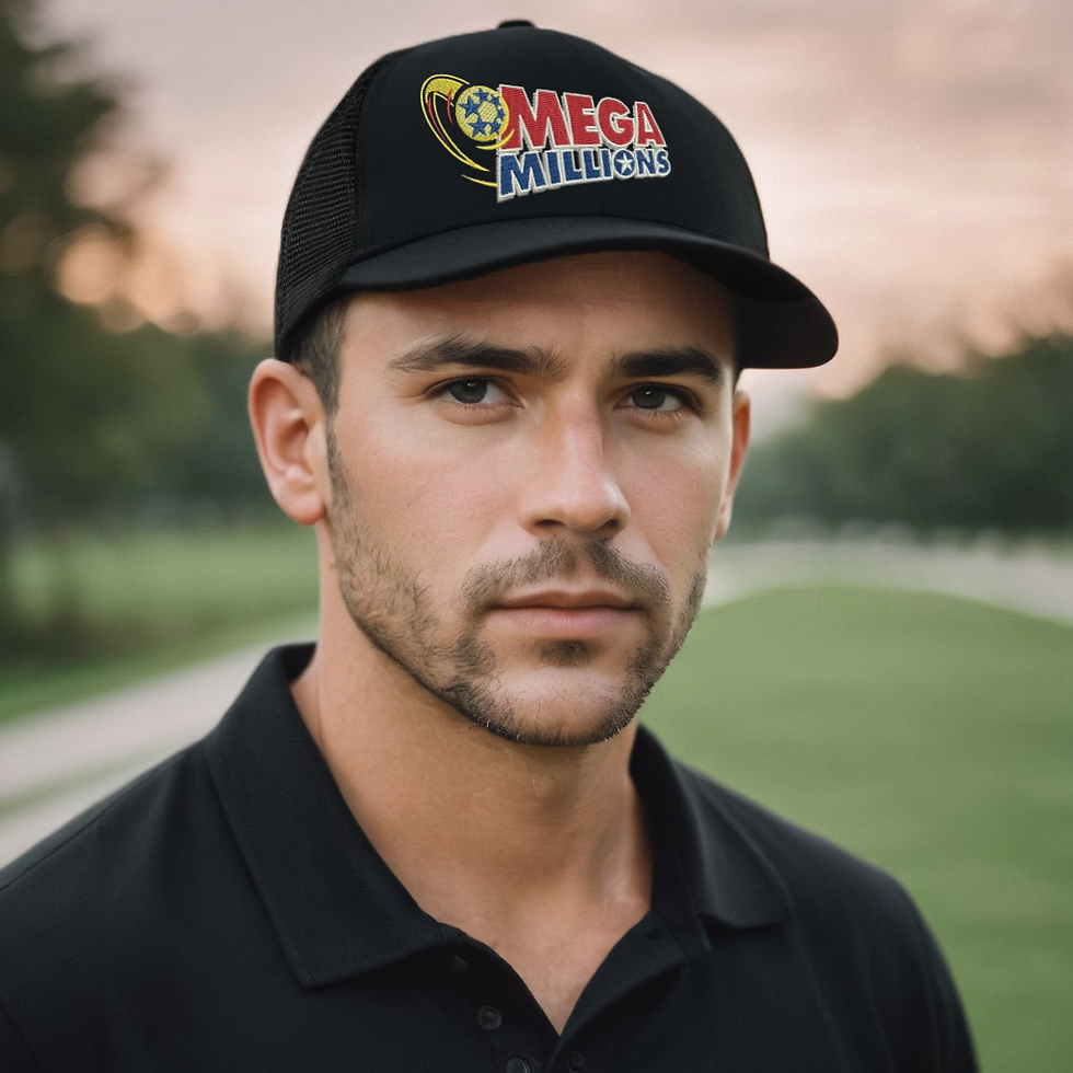 Mega Millions Trucker Hat Embroidered Lucky Lottery Snapback