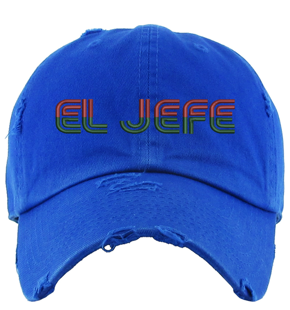 El Jefe Dad Hat Embroidered Supremo Distressed Mexican Adjustable Cap