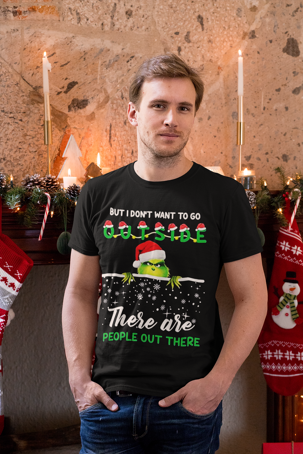 Men's T Shirt Don’t Want to Go Outside Graphic Tshirt Funny Ugly Tee