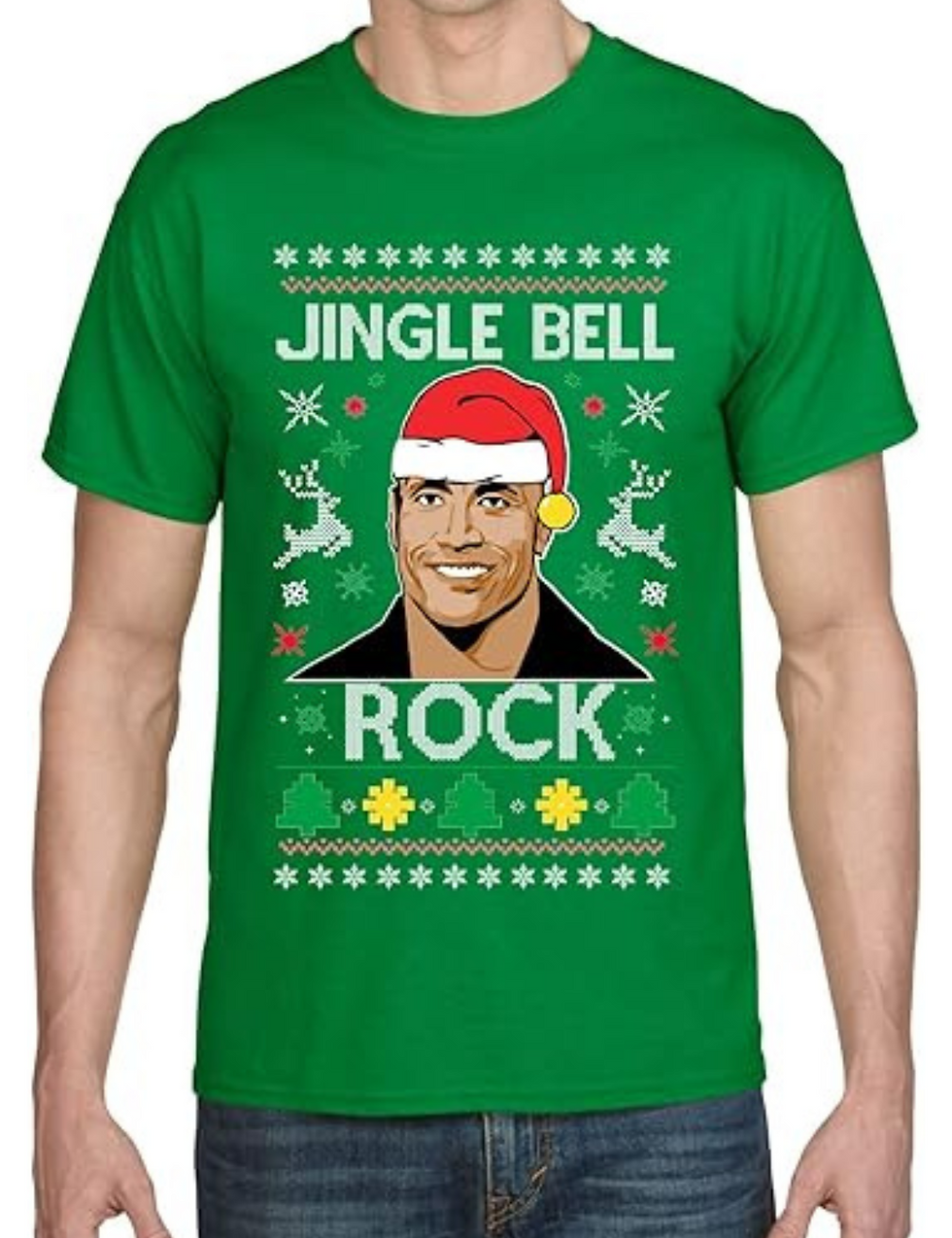 Men's T Shirt Jingle Bell Rock Trendy Ugly Christmas Shirt Cool Xmas Gift