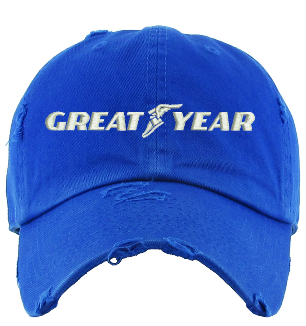 Blue Great Year Dad Hat Embroidered Adjustable Cotton Cap