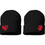 Puzzle Heart Piece 2 Pcs Embroidered Beanie for Couples