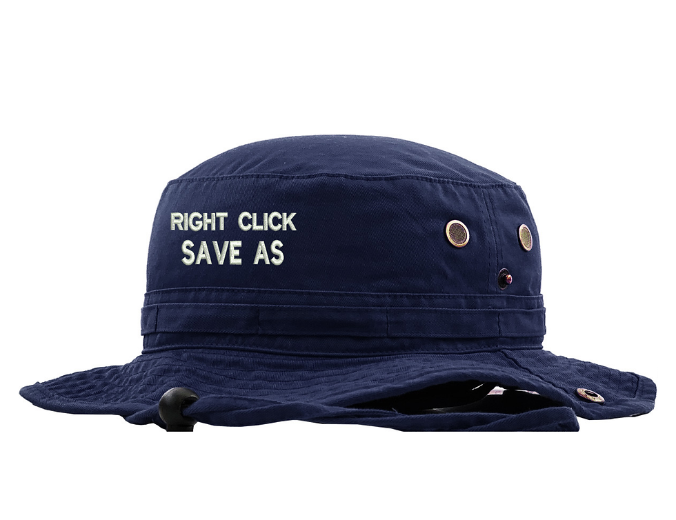 Right Click Save As Hat Funny Embroidered Boonie Summer Sun Hat