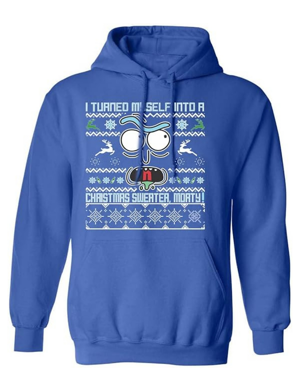 I Turned Myself Into A Christmas Sweater Adult Funny Xmas Hooded Sweatshirt