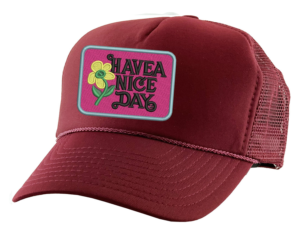 Have A Nice Day Trucker Hat Summer Graphic Cap Embroidered Sunflower Snapback